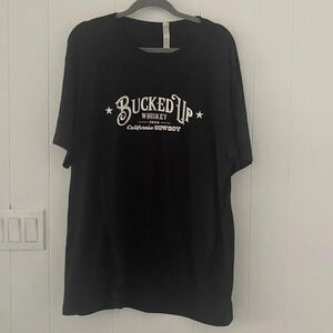 Bucked Up Whiskey from California Cowboy Black T-Shirt Size Mens 2XL